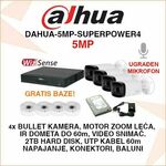 DAHUA SET SA 4 MOTOR ZOOM KAMERE I BAZAMA DAHUA-5MP-SUPERPOWER4