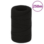 vidaXL Radno uže crno 2 mm 250 m poliestersko