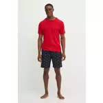 Pamučna pidžama Tommy Hilfiger boja: crvena, s uzorkom, UM0UM02319
