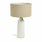 Bijela stolna lampa sa sjenilom od tkanine (visina 58 cm) Mijal - Kave Home