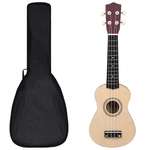 vidaXL Set dječjeg ukulelea Soprano s torbom boja svijetlog drva 21 "