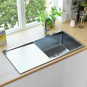 Ručno rađeni kuhinjski sudoper s cjedilom od nehrđajućeg čelika Oštećena ambalaža/Izložbeni primjerak
