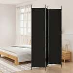 vidaXL Sobna pregrada s 3 panela crna 150 x 220 cm od tkanine