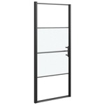 Vrata za tuš-kabinu 81x195 cm napola mutno kaljeno staklo crna