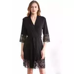 Ženski kućni ogrtač od bambusa ELLIE XL Crna