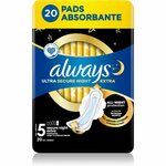 Always Ultra Secure Night Extra Set noćni higijenski uložak s krilcima 20 kom za žene