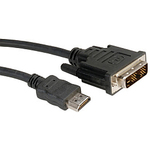 Roline DVI kabel, DVI-D (18+1) - HDMI, M/M, 2.0m, crni