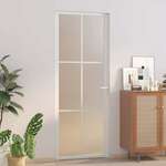 Unutarnja vrata 76 x 201 5 cm bijela od mat stakla i aluminija