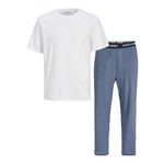 JACK & JONES Duga pidžama morsko plava / svijetloplava / bijela