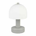 Siva stolna lampa sa staklenim sjenilom (visina 19 cm) Glenn – Trio