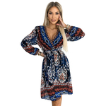 Chiffon dress with a neckline and long sleeves Numoco Other
