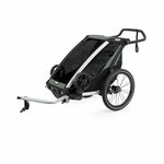Thule Chariot Lite zeleno (agava)/crna sportska dječja kolica i prikolica za bicikl za jedno dijete (4u1)