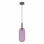 Ljubičasta LED viseća svjetiljka sa staklenim sjenilom ø 13 cm Fiuggi – Candellux Lighting