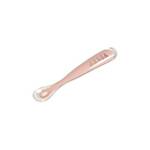 Beaba ergonomska silikonska žličica 1st Age, Pastel pink