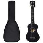 vidaXL Set dječjeg ukulelea Soprano s torbom crni 21 "