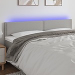 vidaXL LED uzglavlje svjetlosivo 160x5x78/88 cm od tkanine