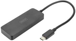 Digitus DS-45334 DisplayPort / USB-C® adapter [1x USB-C® - 3x ženski konektor DisplayPort] crna bez utičnice za punjenje