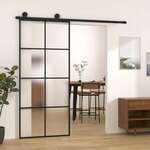 Klizna vrata s priborom 90 x 205 cm od ESG stakla i aluminija