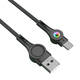 Foneng X59 USB na USB-C kabel, LED, 3A, 1m (crni)