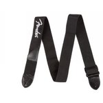 Fender 2" Black Poly Strap w/ White Logo