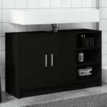 vidaXL Ormarić za umivaonik crni 90 x 29 x 55 cm konstruirano drvo