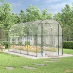 vidaXL Staklenik prozirni 161x398x188 cm PVC i čelik obložen prahom