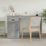 vidaXL Radni stol s ladicom siva boja hrasta 115 x 50 x 75 cm drveni