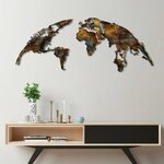 Metalna zidna dekoracija, World Map Medium - 3