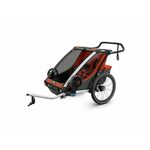 Thule Chariot Cross 2 narančasto/siva dječja kolica za dvoje djece