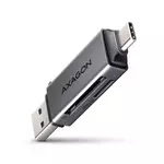 Čitač memorijskih kartica Axagon CRE-DAC USB3.2 Gen1 (USB C i USB A priključak) za SD microSD MMC SDXC kartice