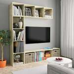 vidaXL 3-dijelni set ormarića za knjige/TV boja hrasta 180x30x180 cm