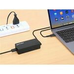 Punjač za laptop MANHATTAN, 65W, USB-C, crni 102490