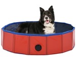 vidaXL Sklopivi bazen za pse crveni 80 x 20 cm PVC