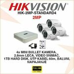 HIKVISON 2MP KOMPLET SA 4 KAMERE PLUG&amp;PLAY HIK-2MP-STANDARD4