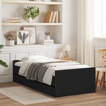 vidaXL Okvir kreveta s ladicama crni 90 x 190 cm