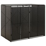 vidaXL Spremište za 2 kante za smeće crno 140 x 80 x 117 cm poliratan