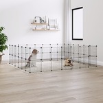 Kavez za ljubimce s 52 panela i vratima crni 35 x 35 cm čelični