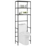Stalak za pohranu iznad toaleta s 3 razine crni 53x28x169 cm - Crna 53 x 28 x 169 cm