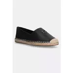 Kožne espadrile Tommy Hilfiger TH LOGO LEATHER ESPADRILLE boja: crna, FW0FW08540