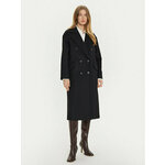 TWINSET Vuneni kaput 242TT2203 Crna Loose Fit